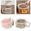 Portable Drainer Basket for Fruit and Vegetables Stackable Colander with Lid for Kitchen and Outdoor Fresh Keeping