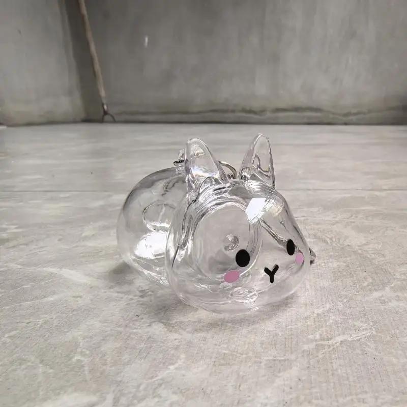 

Creative Cute Cartoon Hot Air Balloon Bunny Clear Keychain Bag Charm Pendant Ornament for Women Kids Gifts