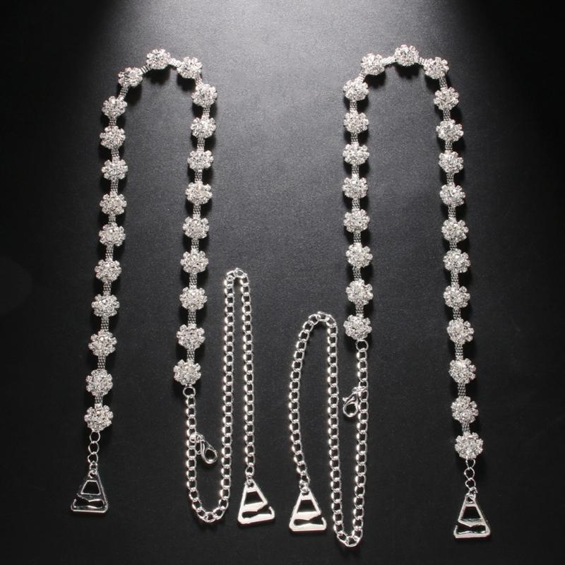 Rhinestones Bra Strap Invisible Shoulder Straps Adjustable Anti-Slip Bra Belt for Women Girls Crystal Shoulder Chain
