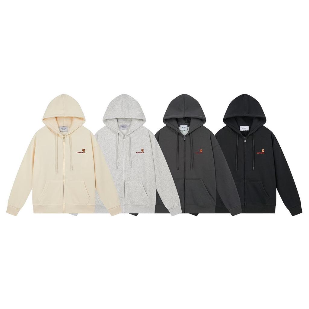 Carhartt Huvförsedd Fleece Cardigan med Dragkedja och 3D-logotypmönster