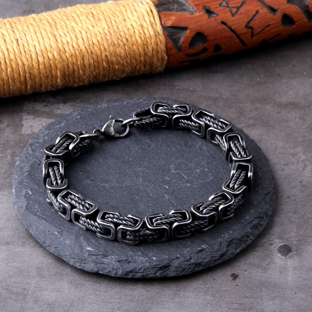 1/6mm Gold Byzantine Chain Necklace Stainless Steel Punk Jewelry for Men Boys