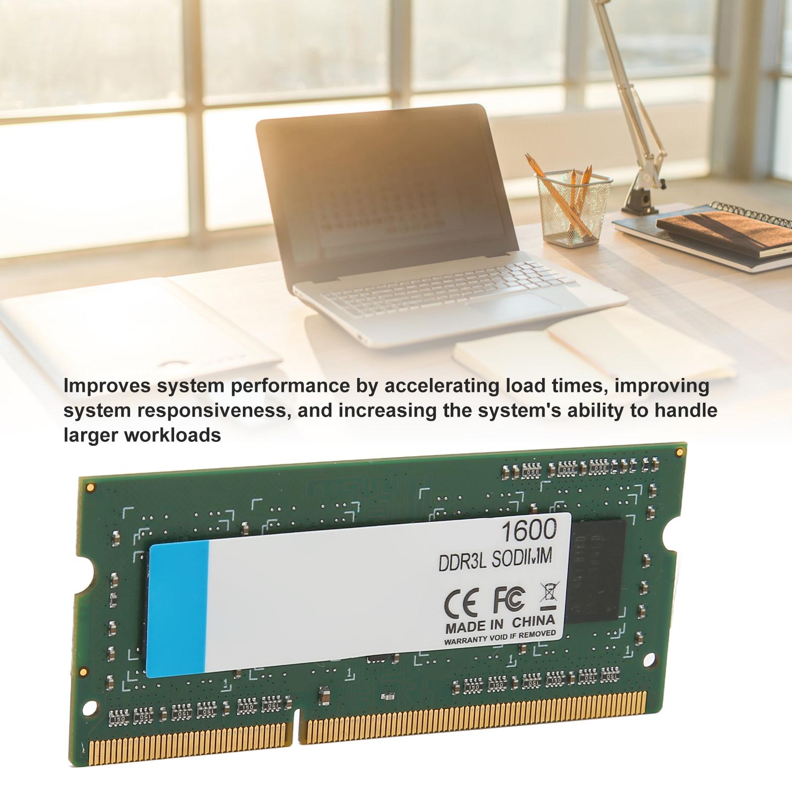 

DDR3L SODIMM 1600 МГц RAM Ширина 64 біт 204 контакти Підключення даних Plug and Play 1600 МГц RAM для ноутбука