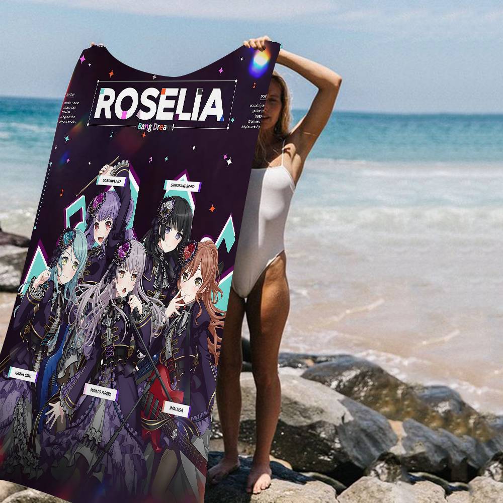 Anime BanG Dream Anime Beach Swimming Towel Soft Absorbent Washcloth Children's Gifts For Kids Travel Camping Gym