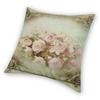 Roses French Shabby Chic Square Pillowcase Polyester Linen Velvet Pattern Zip Decor Pillow Case Sofa Seater Cushion Cover 18"