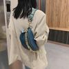 2021 Trendy Women's High-End Plaid PU Crossbody Chest Bag with Thick Chain Strap