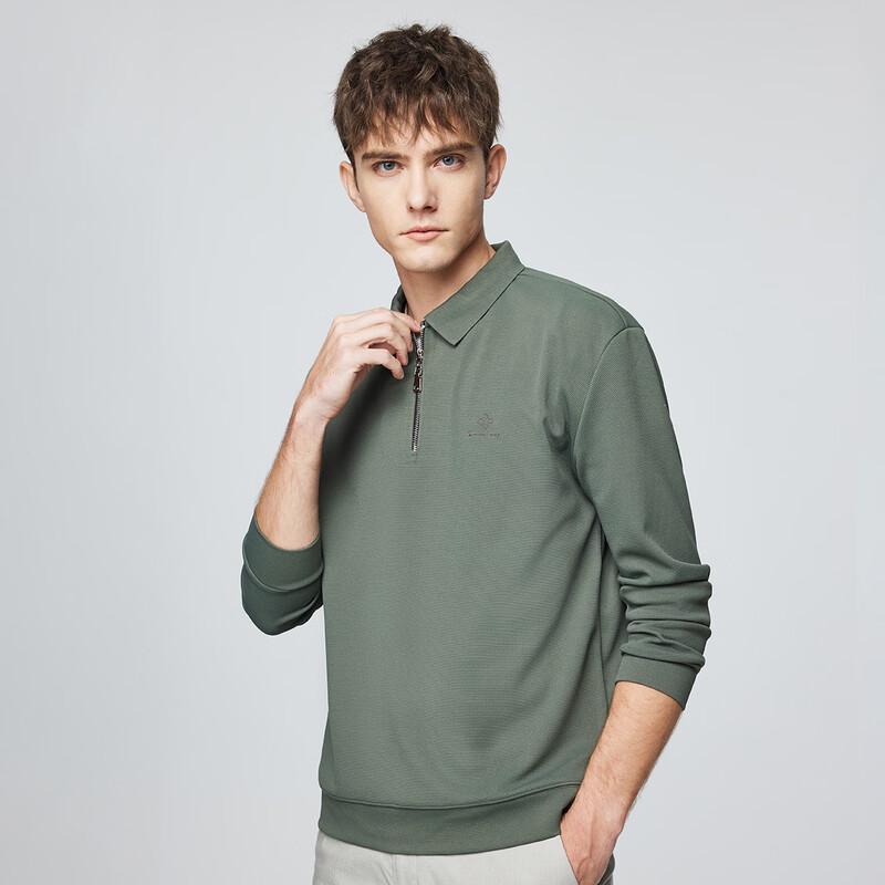 Hodo Men's Seamless Honeycomb Half-Zip Polo Shirt