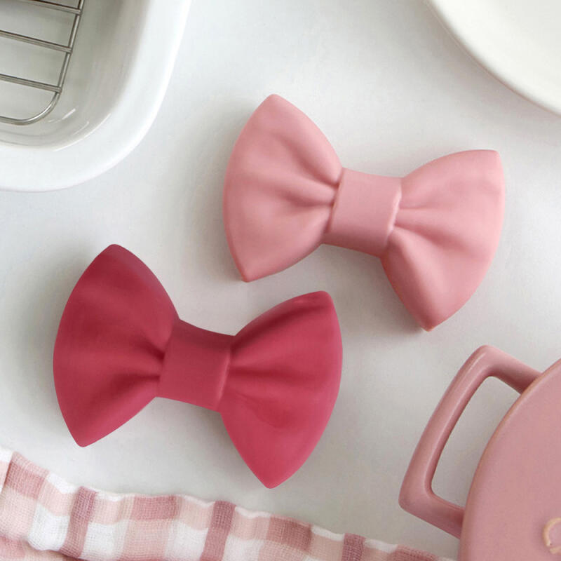 Lovely Ribbon Pot Handle 2P Set (2 colors) Light Pink 2P