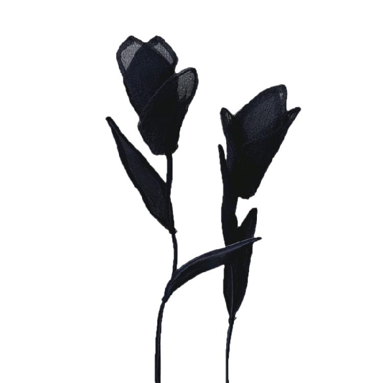 

Fabric Flower Applique Flower Sewing On Patches for Craft Project Dancer Dress чорний