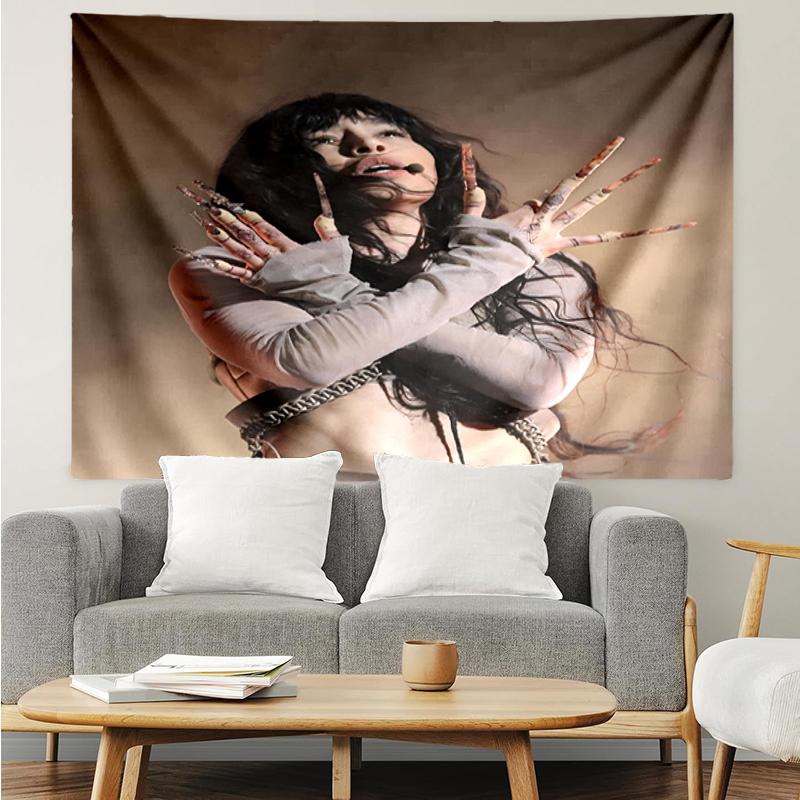 Loreen Print Tapestry, Backdrop, Easy Setup, Ideal for Bedroom, Office & Living Room, with Aesthetic Wall Hanging Decor.