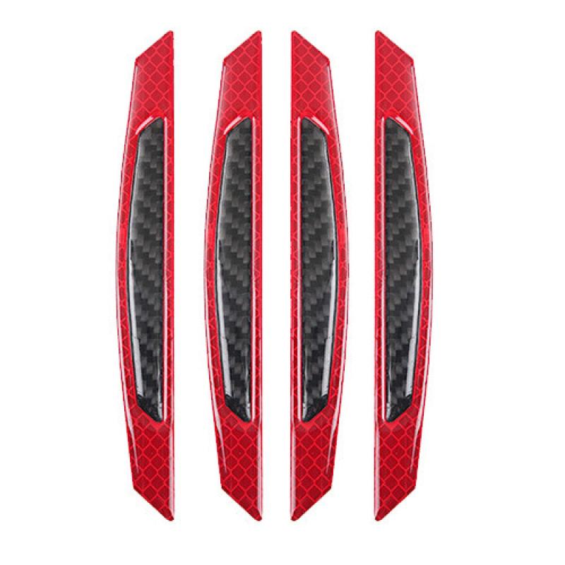 4PCS Car Reflective Stickers Carbon Fiber Strips Car Door Anti-Scratch Protection Guards Trim