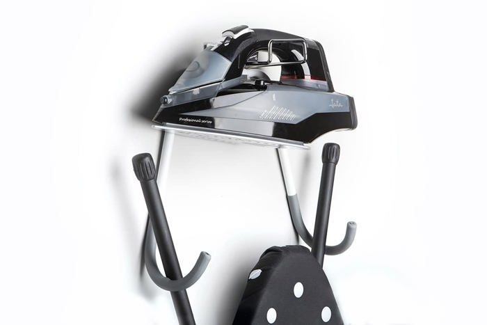 Support de planche et fer à repasser - JATA HOGAR - HPLA8115 - Acier inoxydable - Noir - Pratique
