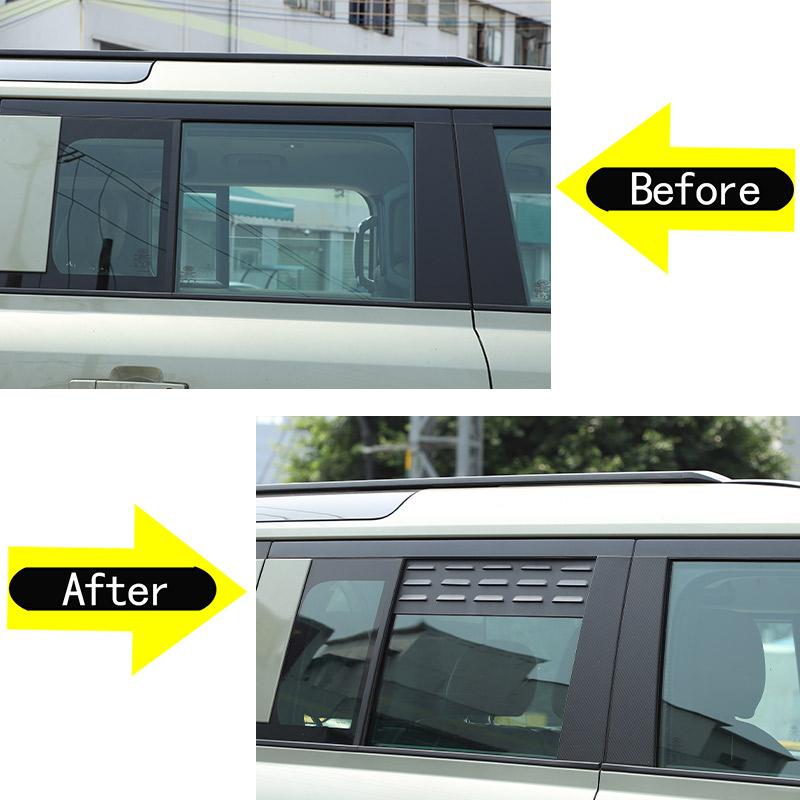 For Land Rover Defender 110 2020-2026 Aluminum Alloy Car Rear Side Window Ventilation Panel Decoration Modification Accessories