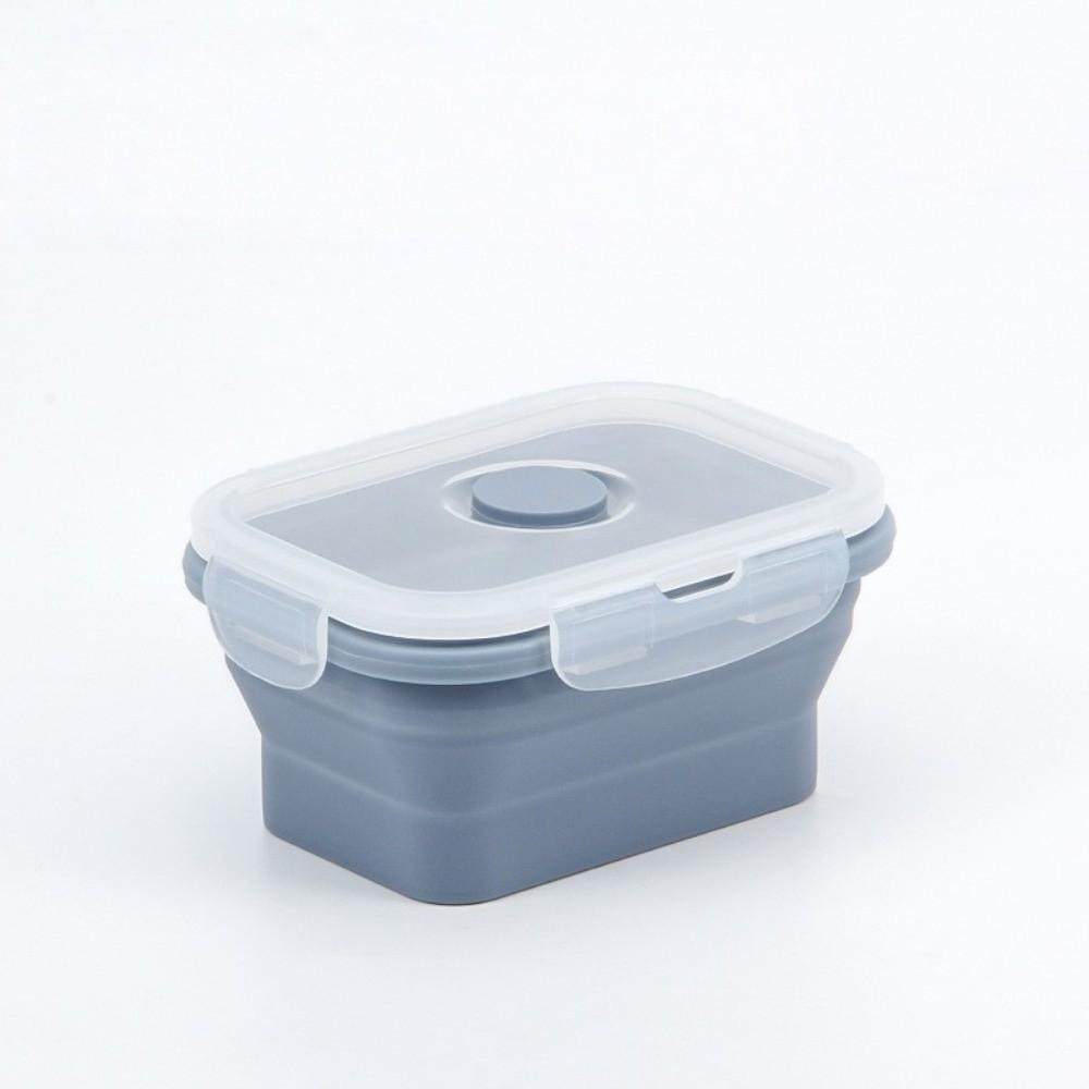 4pcs Rectangular Silicone Lunch Box Large Capacity Fresh Keeping Box Foldable Lunch Box  Adult