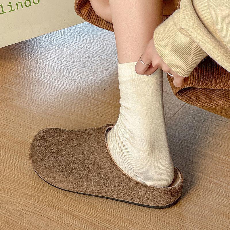 2025 new outer wear thick-soled Boken pedal bag head lazy slippers women's shoes ultra-soft-soled dopamine Japanese dormitory