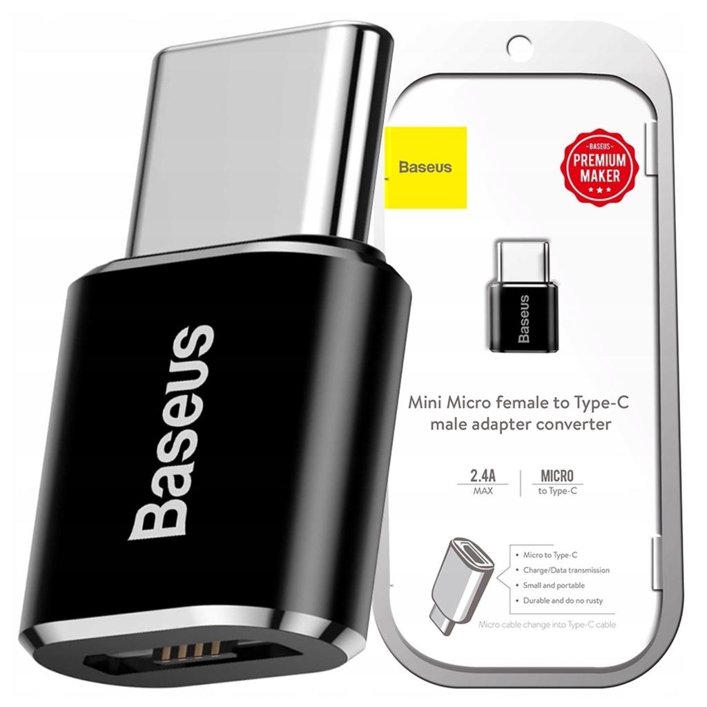Adapter Baseus Micro Usb Do Usb Type-C - Czarny