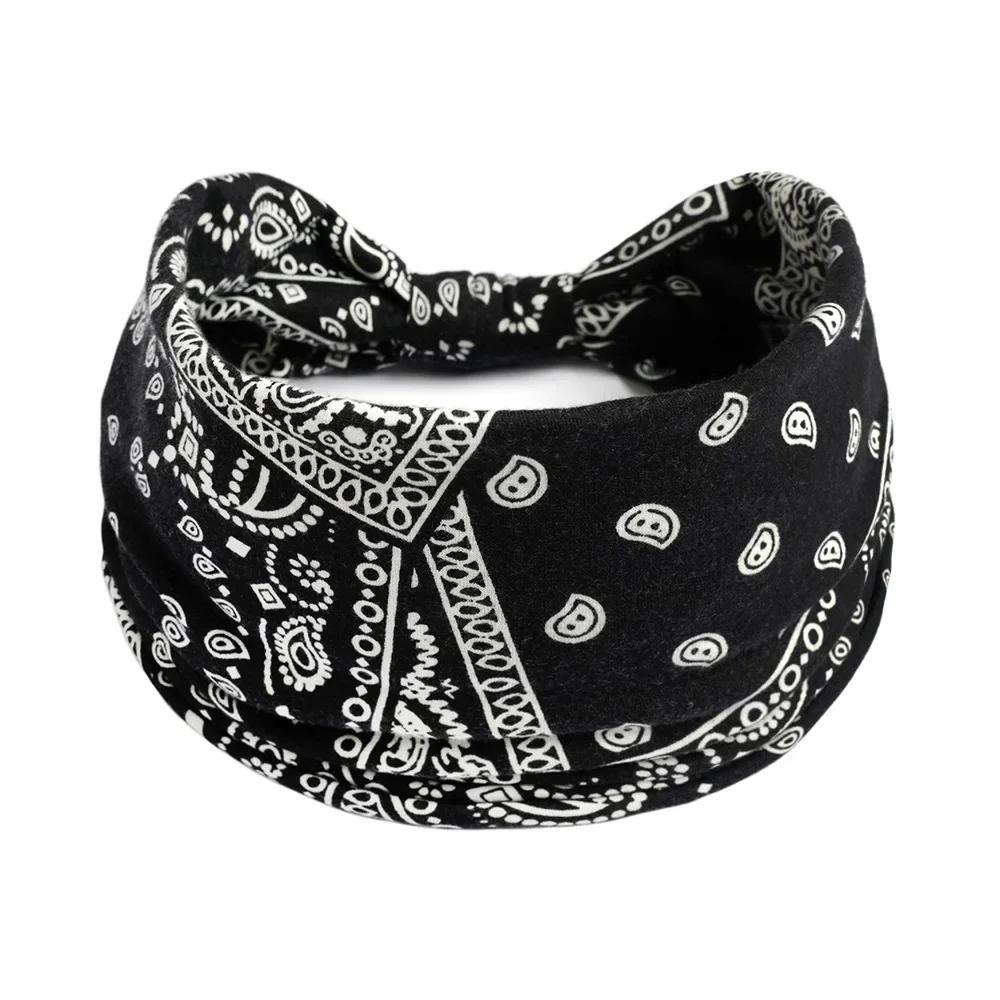Boho Knot Turbans Yoga Elastic Head Wrap Women Headband Wide Hairbands Headwear Floral Bandanas Fashion Hair Band Accessories