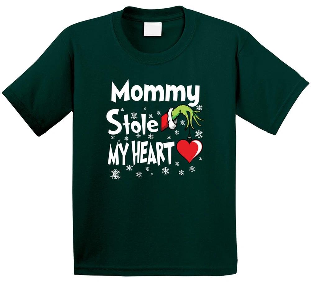 Mommy Stole My Heart Christmas Holiday Funny Gift T Shirt L