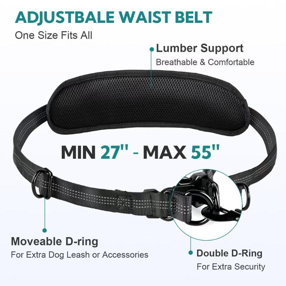 Reflective Strip Dog Running Waist Leash Retractable Dong Walking Leash  Medium and Large Dogs