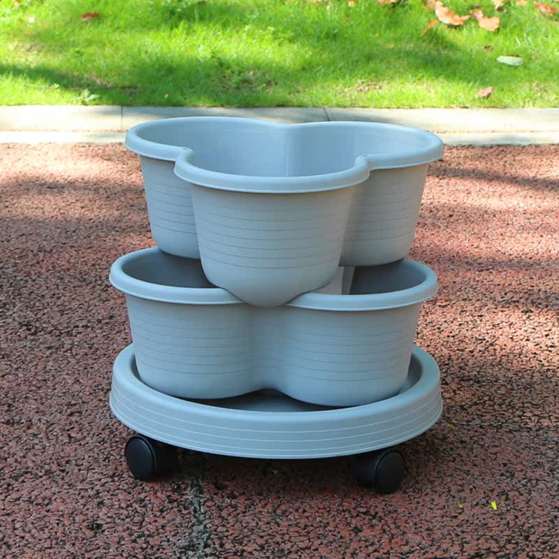 Vegetable Plastic Pot Family Balcony Strawberry Potted Plant Three Dimensional Multi-layer Space Saving Planting Flower Pots
