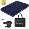 Materac Dmuchany Welurowy Dwuosobowy Bestway 191X137 Cm Pompka Elektryczna