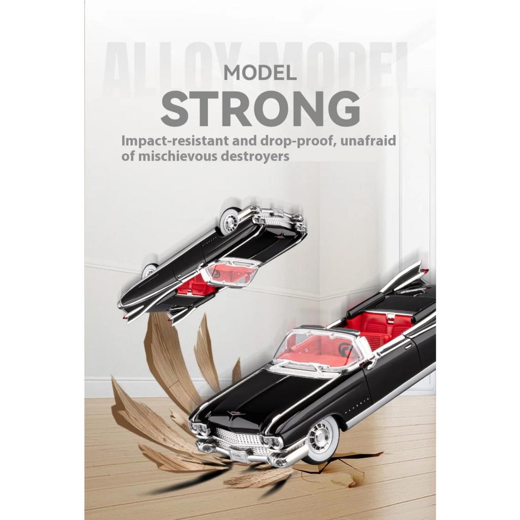 1/24 Retro Limousine Cadillac Big Rocket Alloy Model Car, Best Collection for Car Model Enthusiasts, Halloween Gift