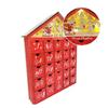 Hölzerner Weihnachts-Adventskalender mit 24 Aufbewahrungsschubladen Dorfhaus Countdown bis Weihnachten Nachfüllbarer DIY Countdown-Kalender