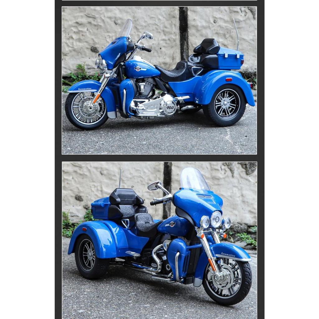 1/9 Harley-Davidson CVO TRI GLIDE Alloy Huge Model Three Wheeled American Style Cruise Motorcycle Diecast Metal Toy Scale Motorbike Kid Toy Gift