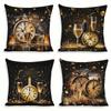Champagne Color Clock Pattern Digital Printing Pillow Cover Short Plush Suitable Living Rooms Bedrooms Sofas Throw Cushion Cover