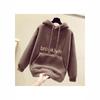 Women's 2024 Autumn/Winter Korean Style Lambswool Hooded Sweatshirt - Loose Fleece-Lined Thick Top