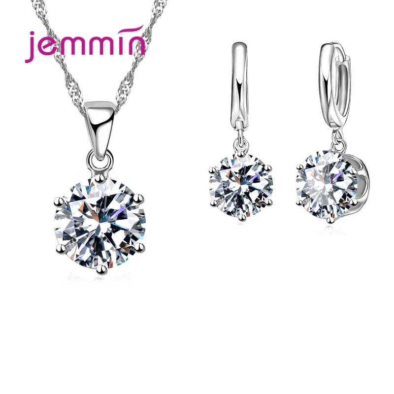 European Brand JEMMIN Rainestone Pendant Necklace/Earring Women Jewelry Sets Wholesale