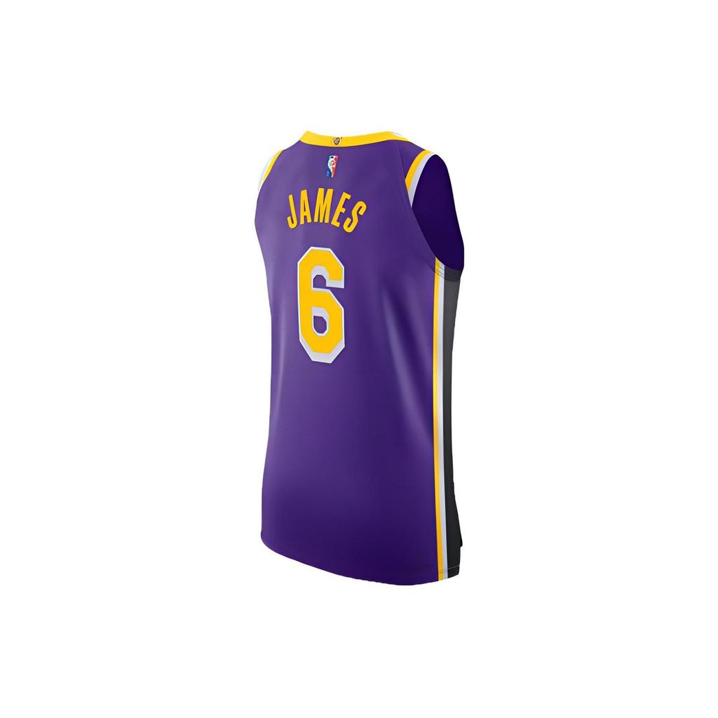 Jordan Los Angeles Lakers LeBron James Striped Logo Print Basketball Jersey Men jersey Purple DB3484-506