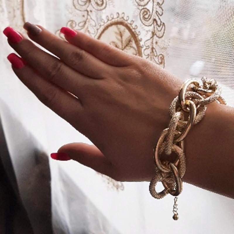 Hip Hop Thick Bracelet, Street Auction Personalized Multi-Layer Jewelry Punk Metal Chain Bracelet Women