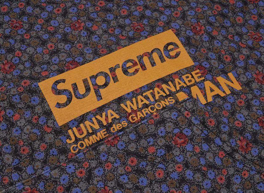 Supreme JUNYA WATANABE COMME des GARCONS MAN Hooded Sweatshirt Black Flowers
