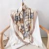 Design Flower Twill Silk Women Scarf Sunscreen Foulard Shawl Hijab Female Hair Hijab Wraps Neckerchief Bandanda Echarpe