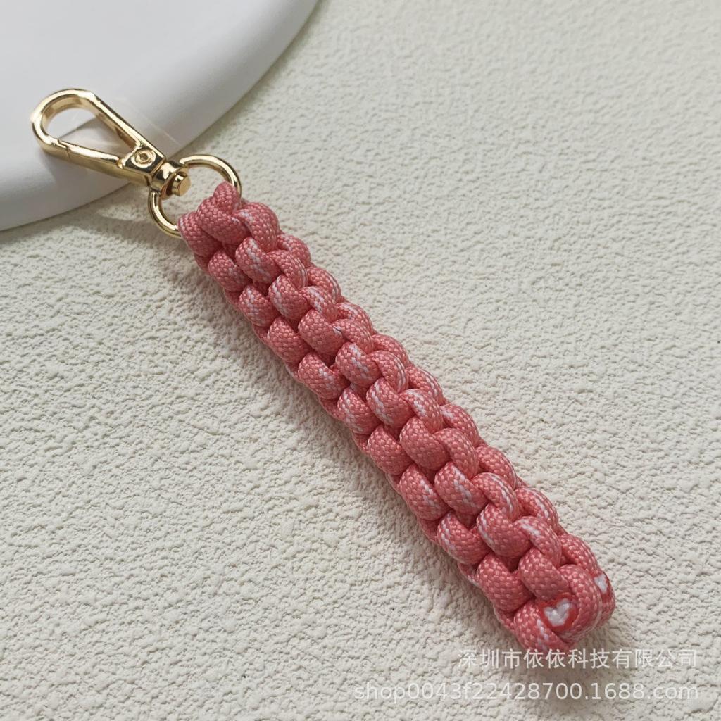 Miu family bag hanging cross-border explosive pure hand-woven pendant colorful fashionable unique shape braided rope car keychain