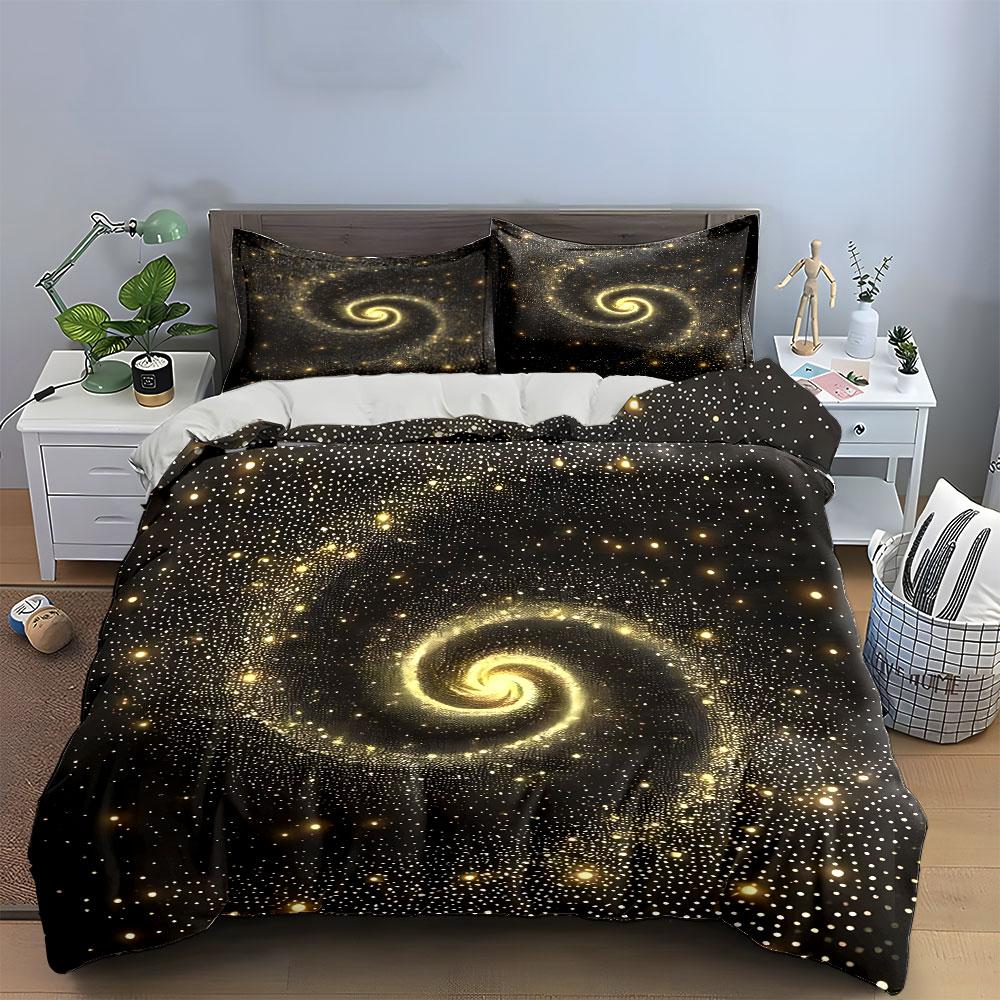 Galaxy Swirl Three-Piece Set Decor Multiple Sizes Kid'S And Adults' Bedroom Exquisite 3Pc Bedding Set, Gift