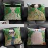 1PC Fashion Illustration Cushion Cover Natural Linen Organic Fabric DoubleSided Printing Sofa Home Decor Gift Pillow Case