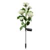 3 Heads Solar Artificial Flower Light Realistic Solar Powered Outdoor Solar Garden Light Automatic Light Sensor Ground Mounted