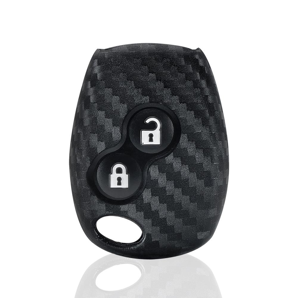 

Key Rings Carbon Silicone Car Key Case 2 3 Buttons For Renault Duster Clio DACIA 3 Twingo Logan Sandero Modus For Nissan