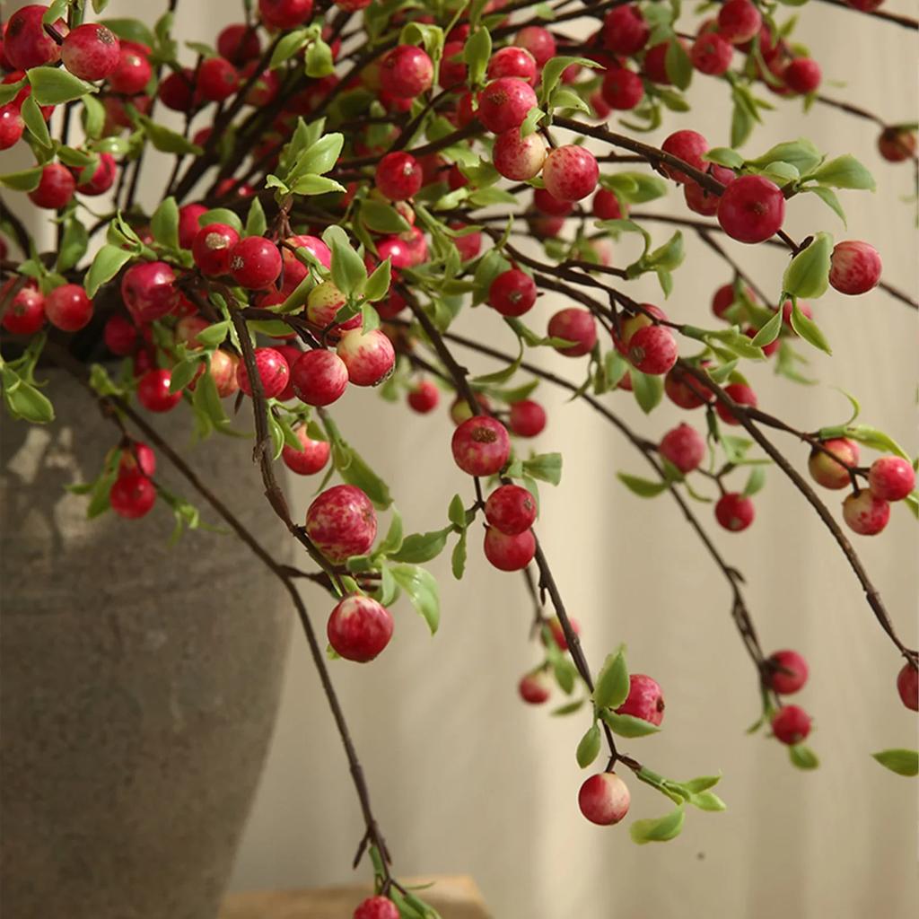 Frucht Zweig Künstliche Mini Äpfel Blumenarrangement DIY Florale Sträuße Heimdeko Simulation Blume Pflanze