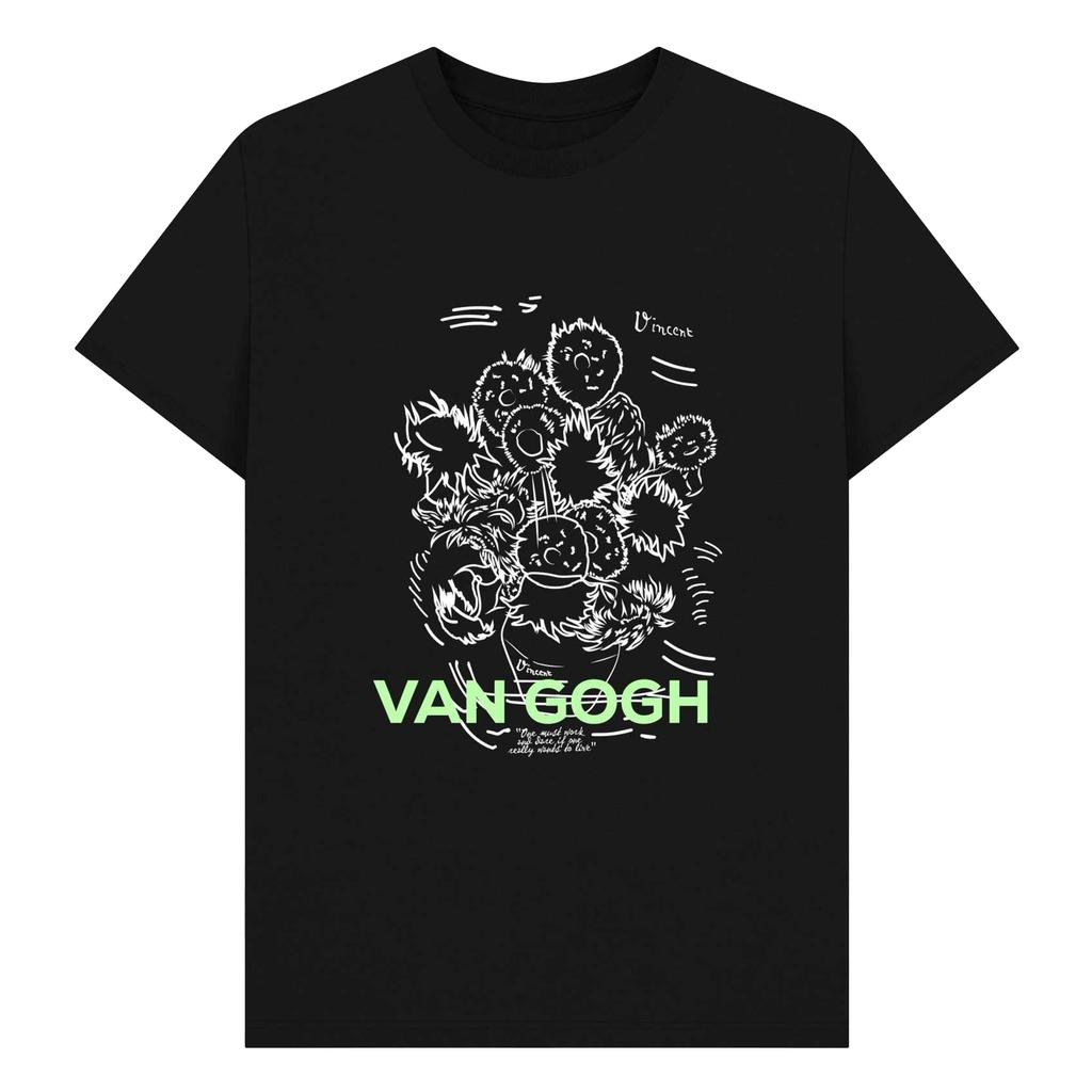 Apoh Unisex Adult Sunflowers Scribble Vincent Van Gogh T-Shirt