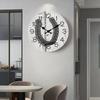 11-Inch hot-selling wood grain new silent wall clock without punching, living room bedroom creative wall-mounted retro clock