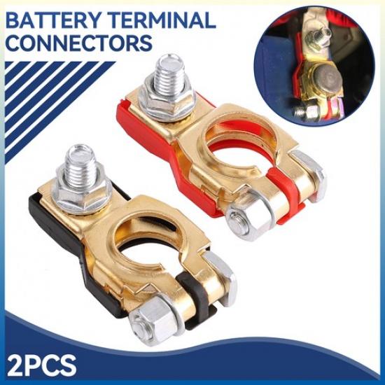 PAIR Leisure Battery Terminals Connectors Clamps For Car Van Caravan Motorhome