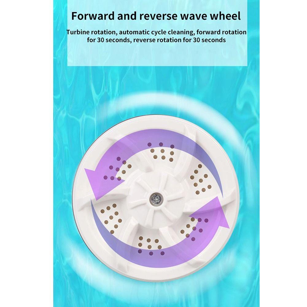 With Blue Light Portable Ultrasonic Washing Machine Travel Turbine Washer  Wash Baby Socks