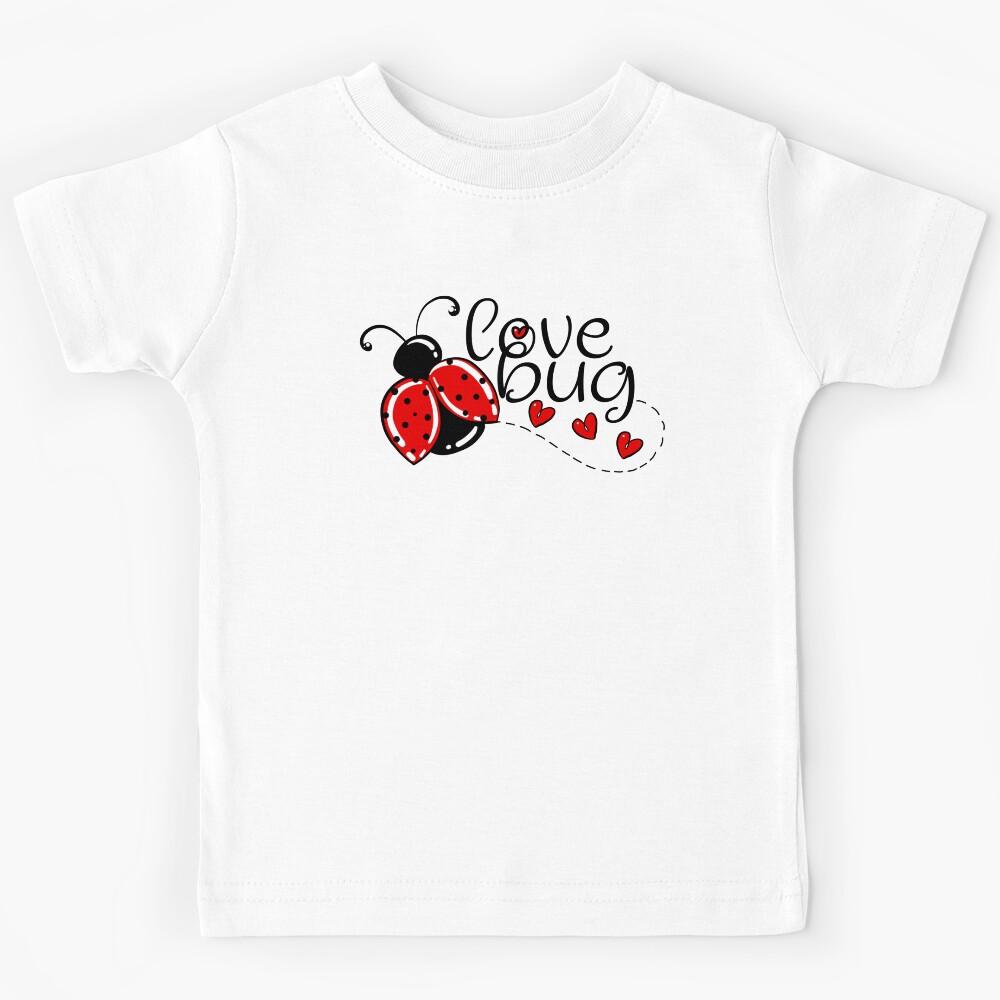 Love Bug Valentine Ladybug Kids T-Shirt 120