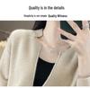 Cozy 100% Wool Knitted Stand-Up Collar Cardigan - Women's Spring & Autumn Loose Outerwear, Versatile Fashion Sweater