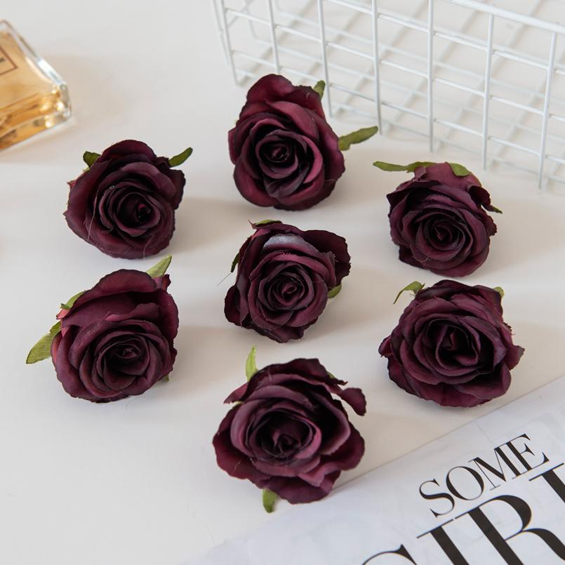 5/10Pcs Artificial Flowers Wall Silk Roses Cheap Diy Gifts Box Valentine's Day Present Home Decor Christmas Wedding Decorative