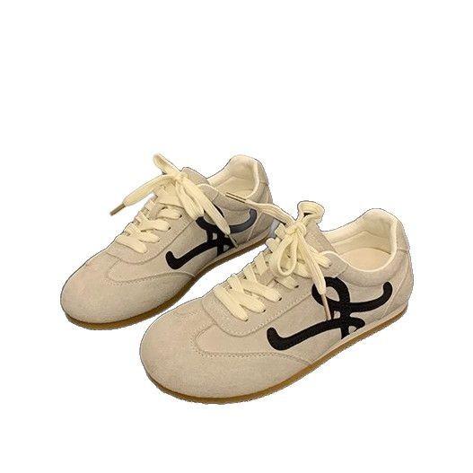 Dexun shoes women's spring 2025 new lace-up single shoes soft sole light casual sports shoes retro Forrest Gump shoes