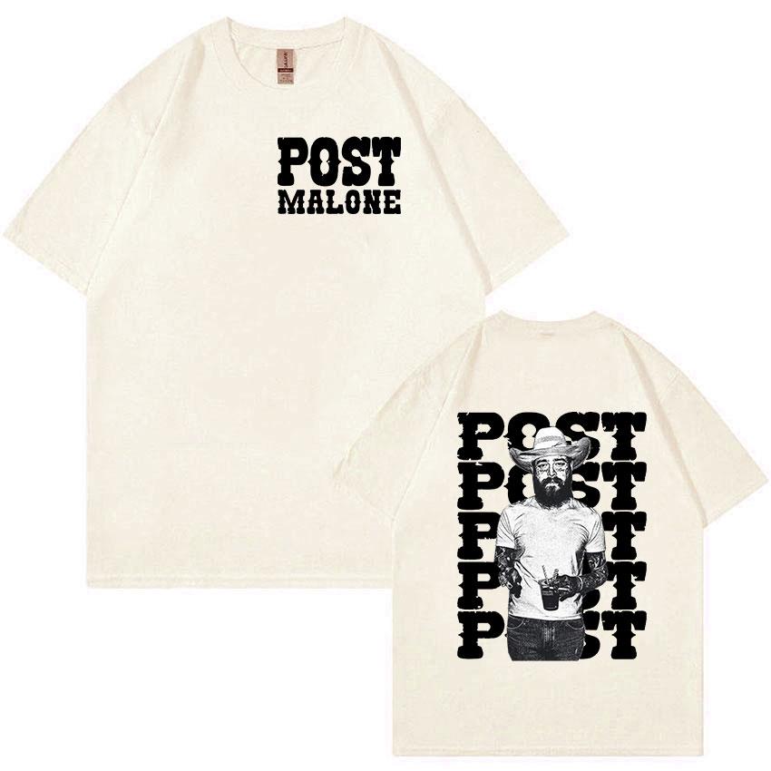 Rapper P-Posts M-Malones Graphic TShirts Men's Hip Hop Fashion Short Sleeve T-shirt Retro Gothic Clothing Unisex Cotton Tees