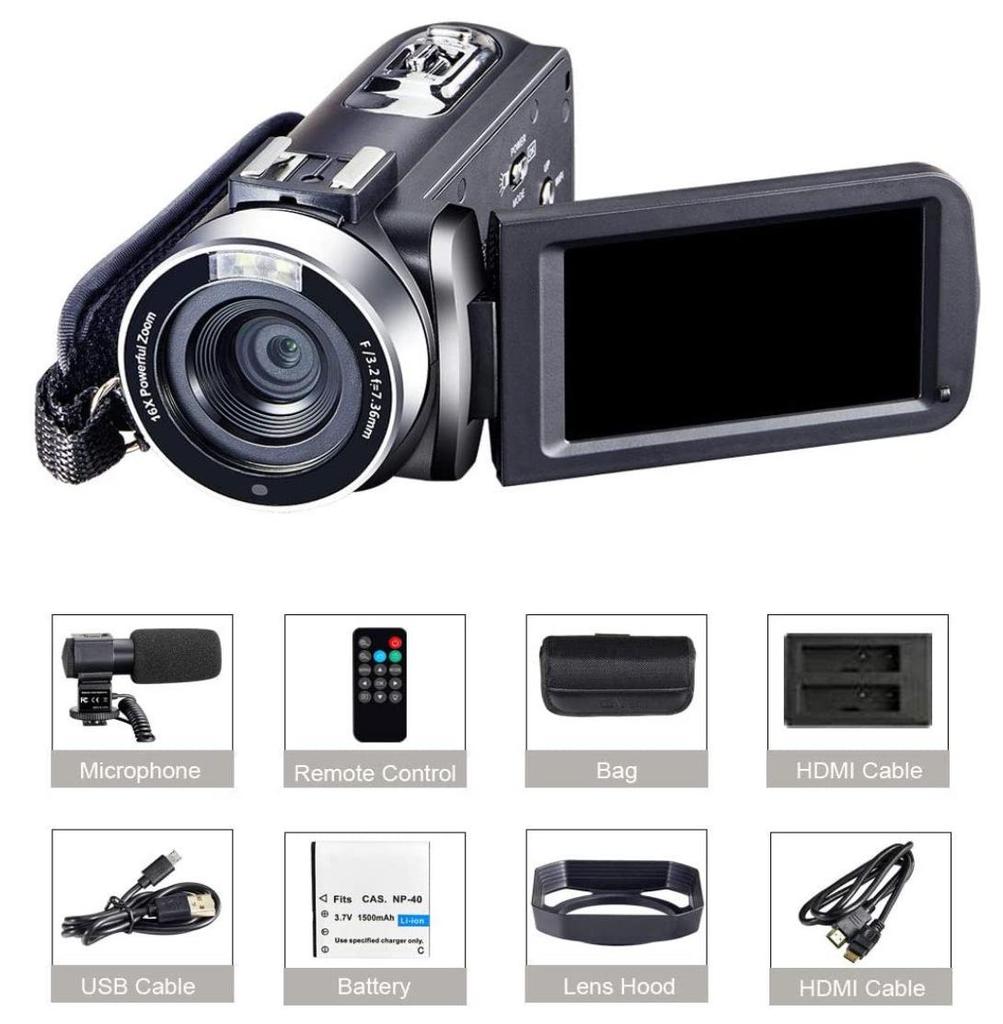 4K HD 48MP Digital Camera & Video Recorder with Mic and Touchscreen